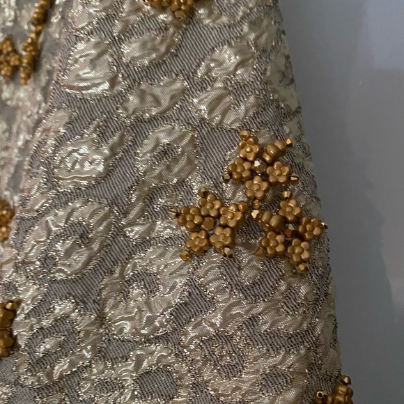 New handmade golden color & crystal beaded fancy scarf wrap - Picture 5 of 11